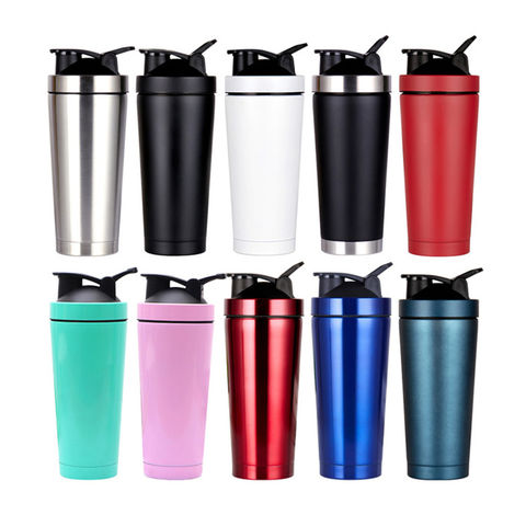  V2 Co.Ltd Shaker Bottles for Protein Mixes,25oz.Portable Travel  Mug Stainless Steel,750ml Shaker Cup Keep Hot and Cold for Sport Home Car  Gift Travel(Black): Home & Kitchen