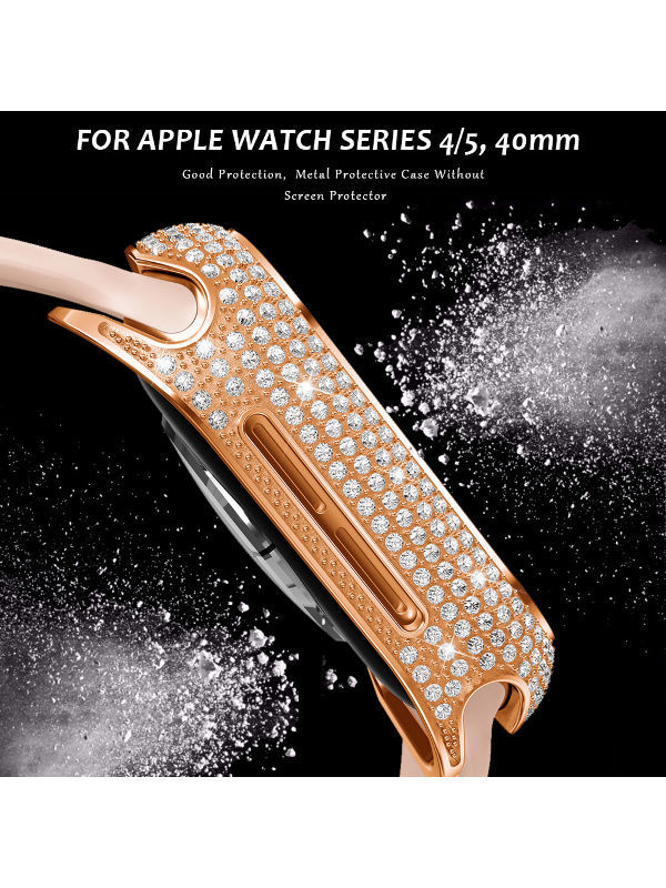 Luxury watch case Zinc alloy diamond smart watch protective case for