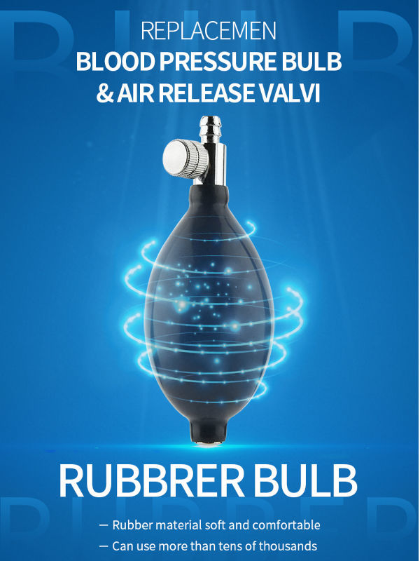 Black Manual Air Pump Inflation Sphygmomanometer Blood Pressure Latex