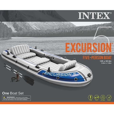  Intex Kayak inflable para 2 personas con remos y bomba de aire  y barco para 4 personas con remos y bomba : Deportes y Actividades al Aire  Libre