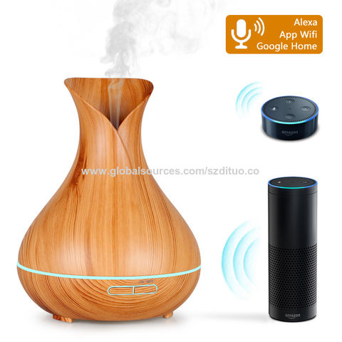 Difusor de aromaterapia de aceite esencial inalámbrico con WiFi  inteligente, funciona con Alexa y Google Home, aplicación de teléfono y  control de
