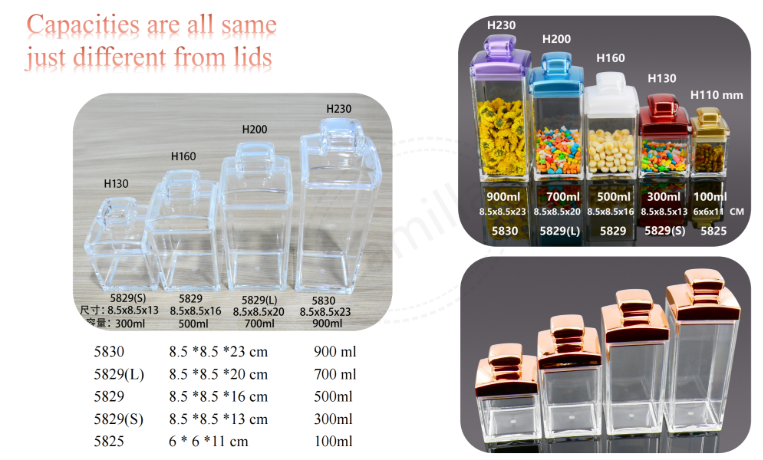 Buy Wholesale China Asm-6006 750ml Airtight Acrylic Canister Food