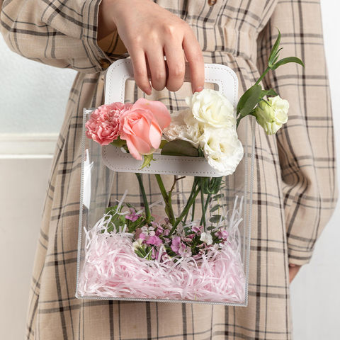 Flower Bouquet Packaging Bag, Transparent Waterproof Plastic