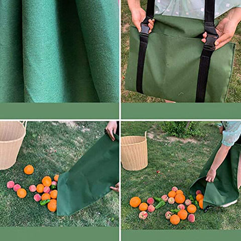 Canvas Fruit Picking Bag Vegetable Harvest Bag Waterproof Accessories Heavy  Duty Green 