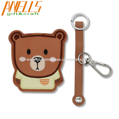 Designer PU Leather Keychain With Cow Print For Men And Women