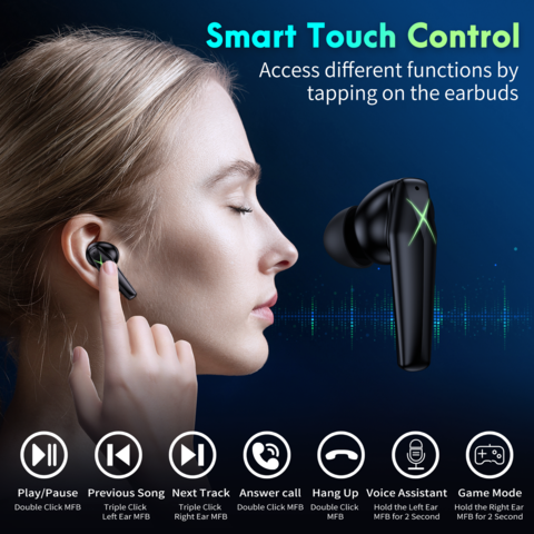 Auriculares inalámbricos para juegos, audífonos grandes con Bluetooth 5,1,  reducción de ruido, micrófono, estéreo, retraso bajo - AliExpress