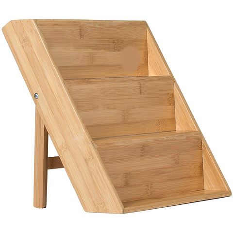 Relaxdays estantería de madera, Soporte para botes de especias, Cocina,  Bambú, H x L x P: 26 x 31 x 6 cm, natural