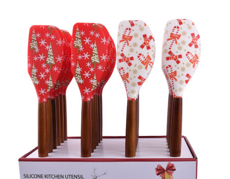 New Christmas Kitchen Silicone Spatula with Wooden Handle - China Baking  Tool and Cake Decorating Gun price