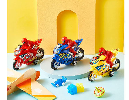 Party Favor Toys Huji Friction Powered Animal Toy Motorcycles for Kids 6 Motorcycles 