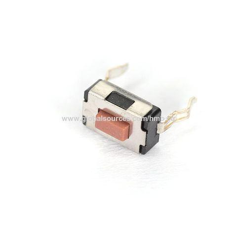 China Tap switch 2 pin plug-in red button flat cover key switch 3 * 6 ...