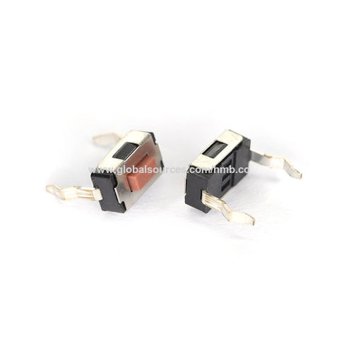 China Tap switch 2 pin plug-in red button flat cover key switch 3 * 6 ...