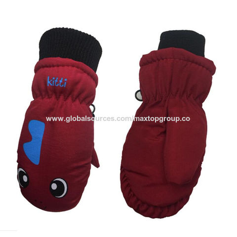 Sarung Tangan Salju Musim Dingin Ski Tahan Air Lapisan Katun Hangat untuk Anak-anak