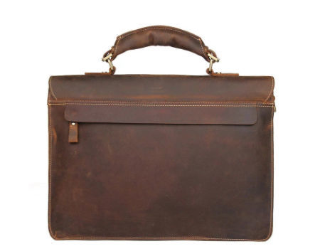 DCRYWRX Mens Leather Satchel Briefcase Business Cross Section Handbag Shoulder Messenger Bag Official Computer Bag 