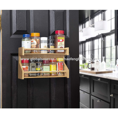 2 & 3 TIER BAMBOO WOOD SPICE RACK HERB HOLDER SPICES JARS STAND KITCHEN  STORAGE