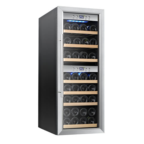 China 125L Silent 38-bottle Dual Temperature Zone Wine Fridge, 120W ...