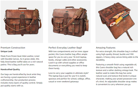 dhk 18 inch vintage handmade leather messenger bolsa for laptop briefcase best computer