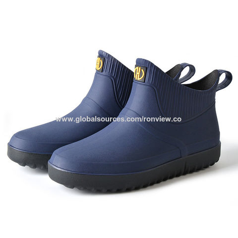 Botas de lluvia para hombre, zapatos de agua de tubo corto, para cocina,  anti trabajo, zapatos de lluvia, botas de nieve y lluvia para hombres