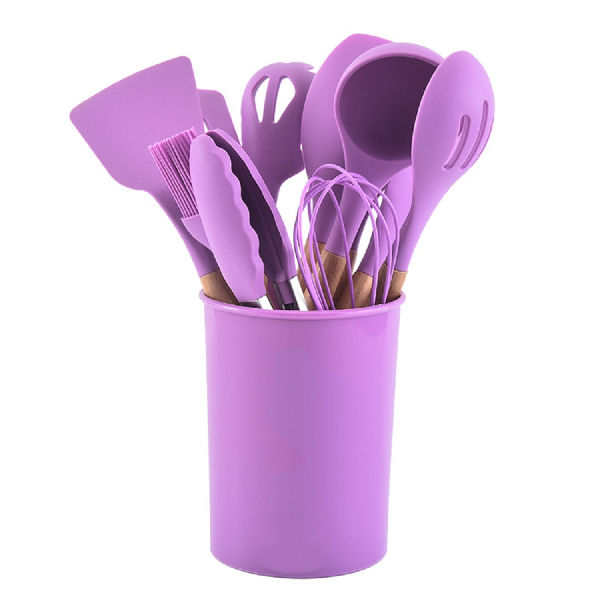 Buy Wholesale China 12pcs Pink Silicone Kitchen Utensils Spaghetti Slotted  Spoon Cooking Tools With Bucket & Utensil Sets at USD 8.3