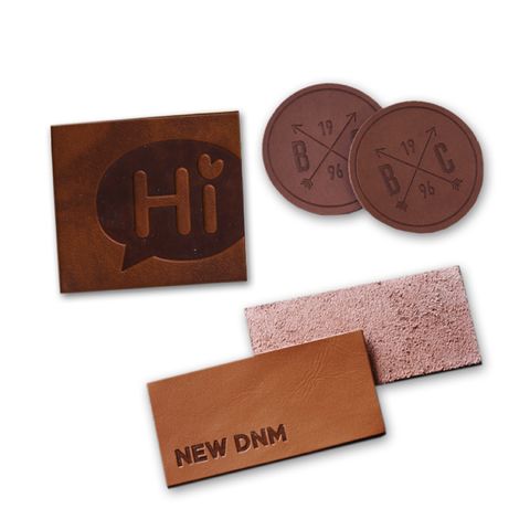 Hot Sale PU Small Leather Patch for Garment Custom Logo Real