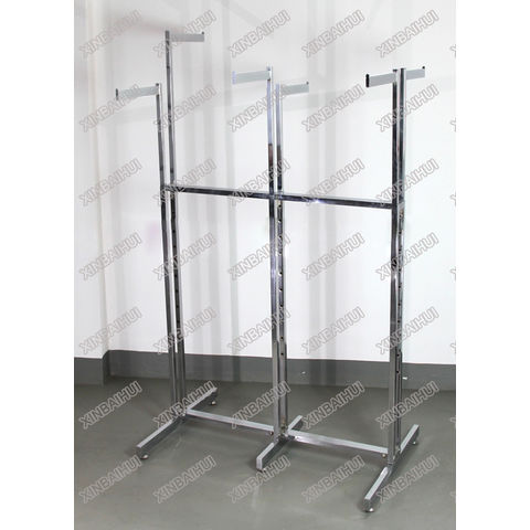 China Clothing Rack - Black 4-Way - Straight & Slanted Arms with Black ...