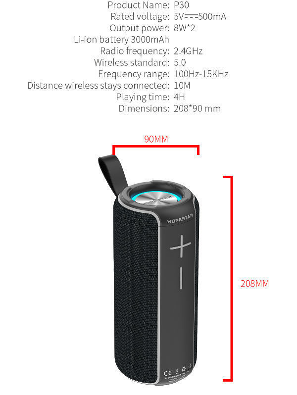 Factory Recommend Waterproof Resistant P30 IPX7 16W Wireless Speakers Support TWS supplier