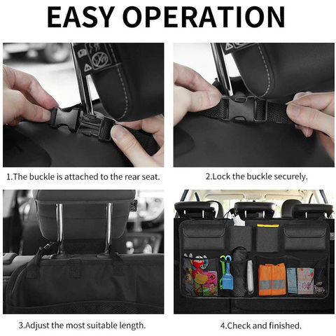 Large Car Organizer for Suv Trunk, Foldable Boot Organiser Car Back Seat  Hanging Pouch Storage Bags with Adjustable Straps