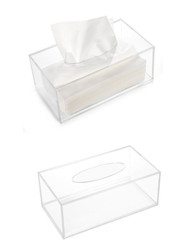 Clear Transparent Tissue Box Cover Rectangular Holder Paper Home Storage Case 