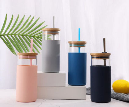 Buy Wholesale China 12oz/16oz Glass Tumbler Glass Water Bottle With Straw  Silicone Protective Sleeve Bamboo Lid Bpa Free & Glass Tumbler Glass Water  Bottle at USD 2.47