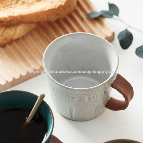 Tazas grandes de cerámica con esmalte para desayuno, tazas