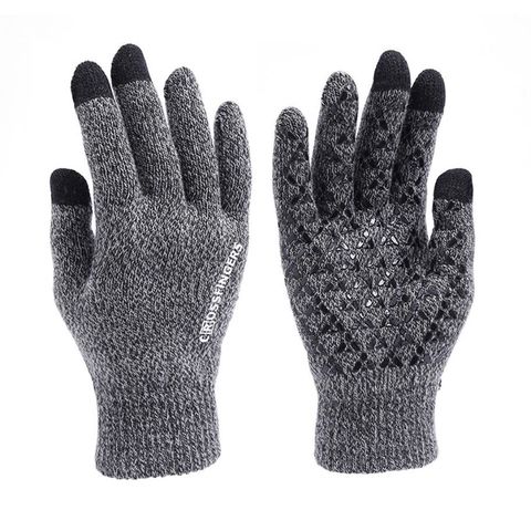 Guantes de lana de punto para hombre y mujer, sin dedos, cálidos, con  pantalla táctil, mitones