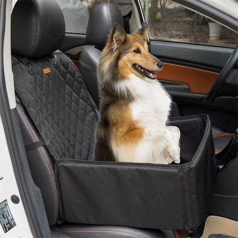 Siège de voiture pour chien avec coussin épais, lit de transport