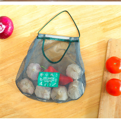 Buy Wholesale China Hanging Vegetable Fruit Storage Bag Kitchen Sundries  Polyester Breathable Mesh Bags & Storage Bag Kitchen Mesh Bags at USD 0.31