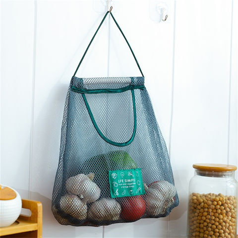 Buy Wholesale China Hanging Vegetable Fruit Storage Bag Kitchen Sundries  Polyester Breathable Mesh Bags & Storage Bag Kitchen Mesh Bags at USD 0.31