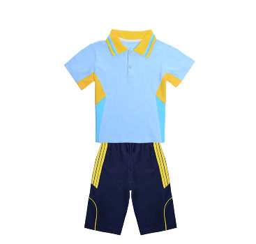 Cotton Yellow and Blue School Uniform