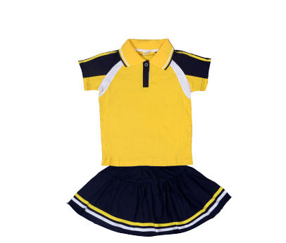 Be Unique Cotton Yellow And Blue School Uniforms