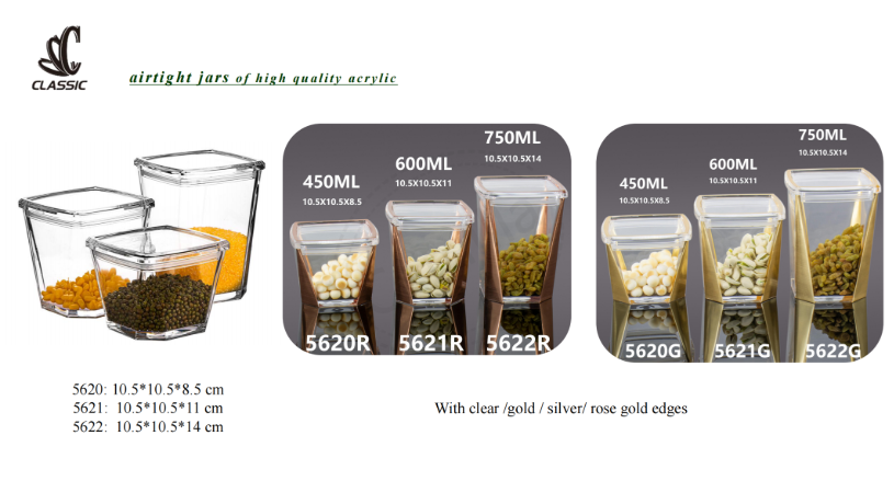 Buy Wholesale China Asm-6006 750ml Airtight Acrylic Canister Food