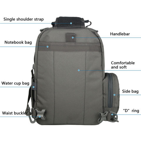 Laser Tactical Hiking Chest Bag Sling Backpack For Men Military