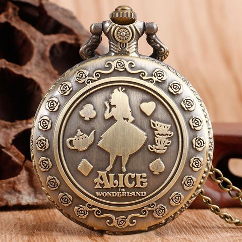 Alice in Wonderland Brown Leather Wrist Watch