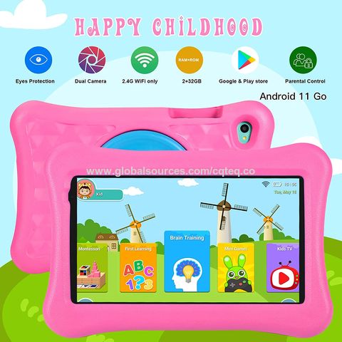 DigiLand 7" Android Kids Tablet With Parental Controls - 4GB RAM, 32GB, Kid-Proof Case, Long Battery