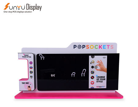 Multiple Colors Custom acrylic POP Hanging Socket Socks Display Stands With Hook supplier