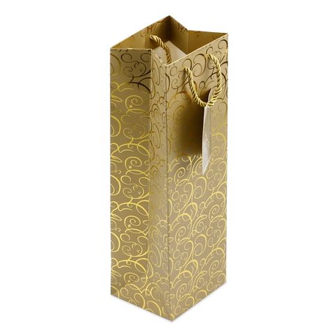 China Vertical Style Customized Paper Wine Gift Bags with Gold Foil ...