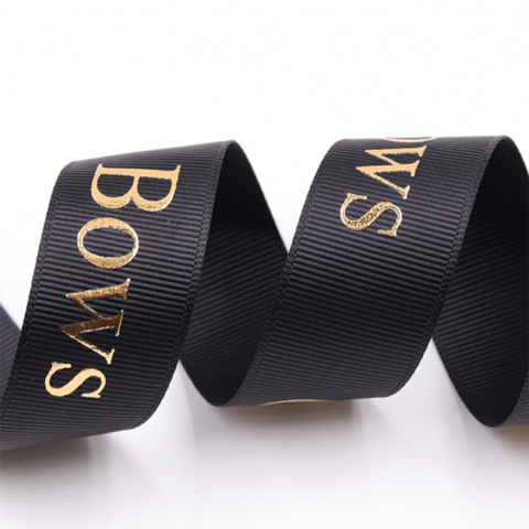 High Raised Silk Screen Print Logo on 19mm Black Ribbon for Gift Box  Wrapping - China Black Ribbon for Gift Wrapping and Print Ribbon price