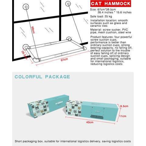 Cama ajustable casera del gato de la hamaca del animal doméstico de la estera de la jerarquía de la jaula de la manta de la ejecución de la ventana de la capa doble