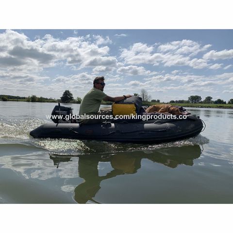 Black Single Kayak PVC Inflatable Fishing Boat with Electric Motor