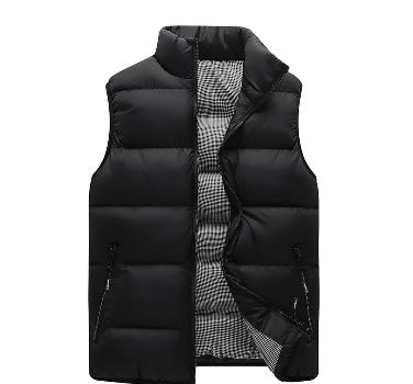 YYG Men Stand Collar Winter Relaxed Fit Sleeveless Thicker Down Quilted Coat Vest Jacket