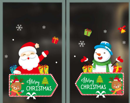 CGSignLab Holiday Decor Christmas Pattern Window Cling 24x24 5-Pack 