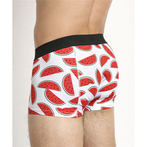 Men's Flower Pattern Print Long Boxers Briefs Shorts