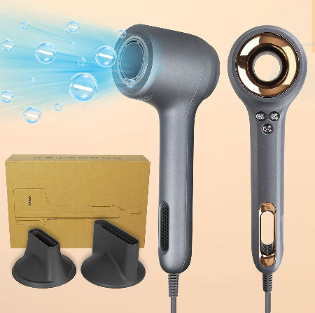 Professional Leafless Hair Dryer, 1500W Smart Ionic Professional Blow ...