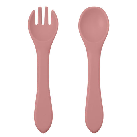 Silicone Spoon Fork Set / Baby Toddler Feeding / Infant Spoons