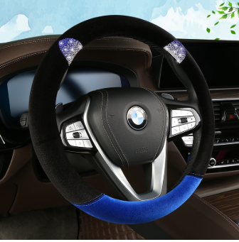 38cm Plush Steering Wheel Cover Cute Cat Non-Slip Car Steering